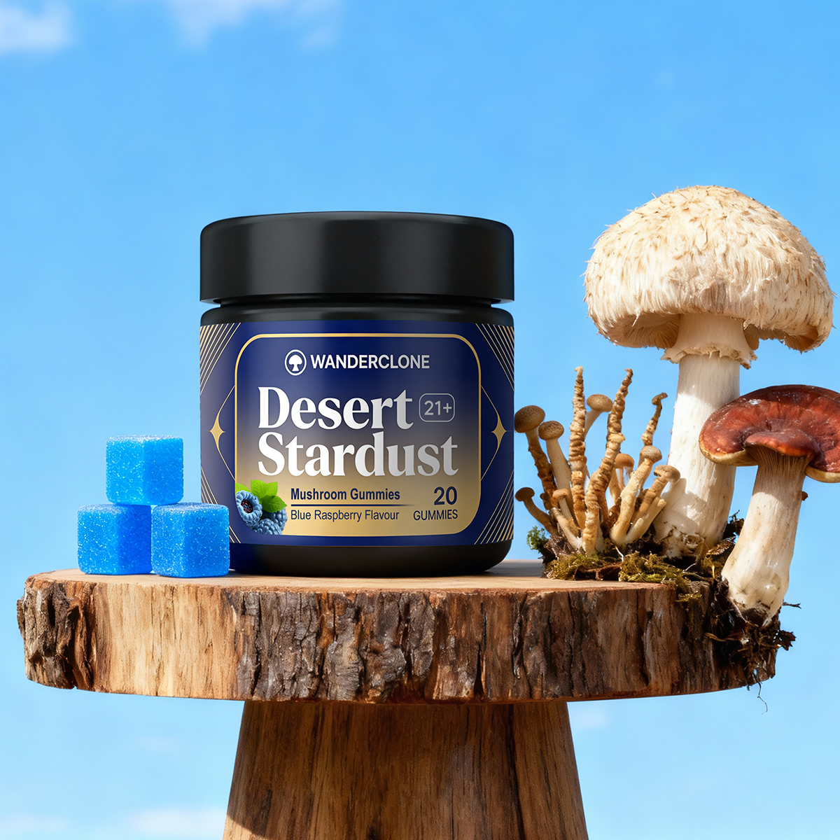 Wanderclone™ Desert Stardust Mushroom Gummies - Blue Raspberry
