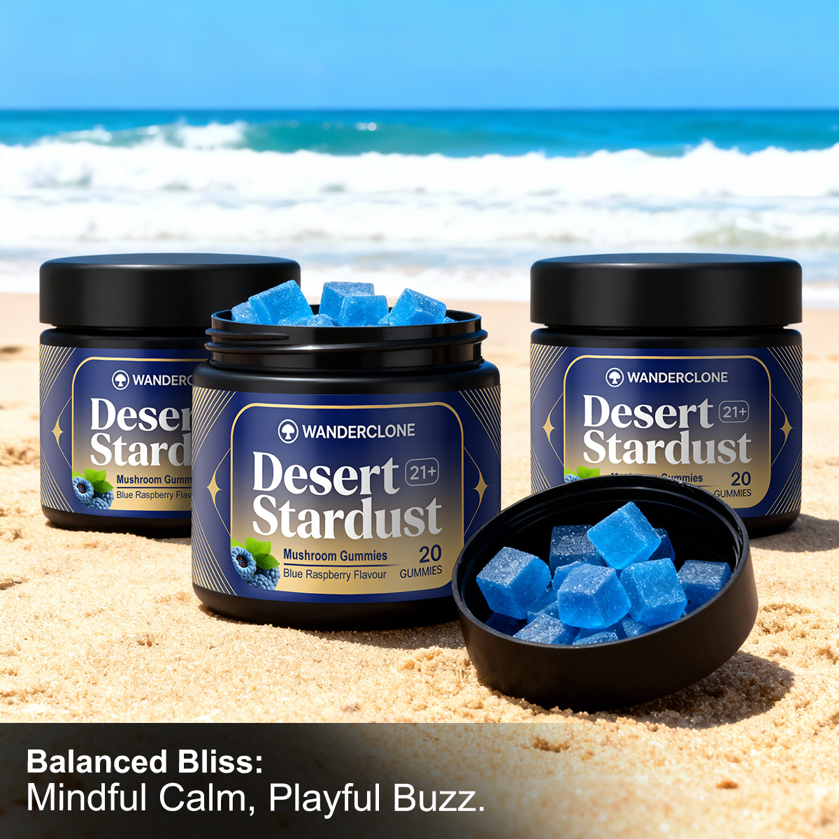 Wanderclone Desert Stardust Mushroom Gummies - Blue Raspberry