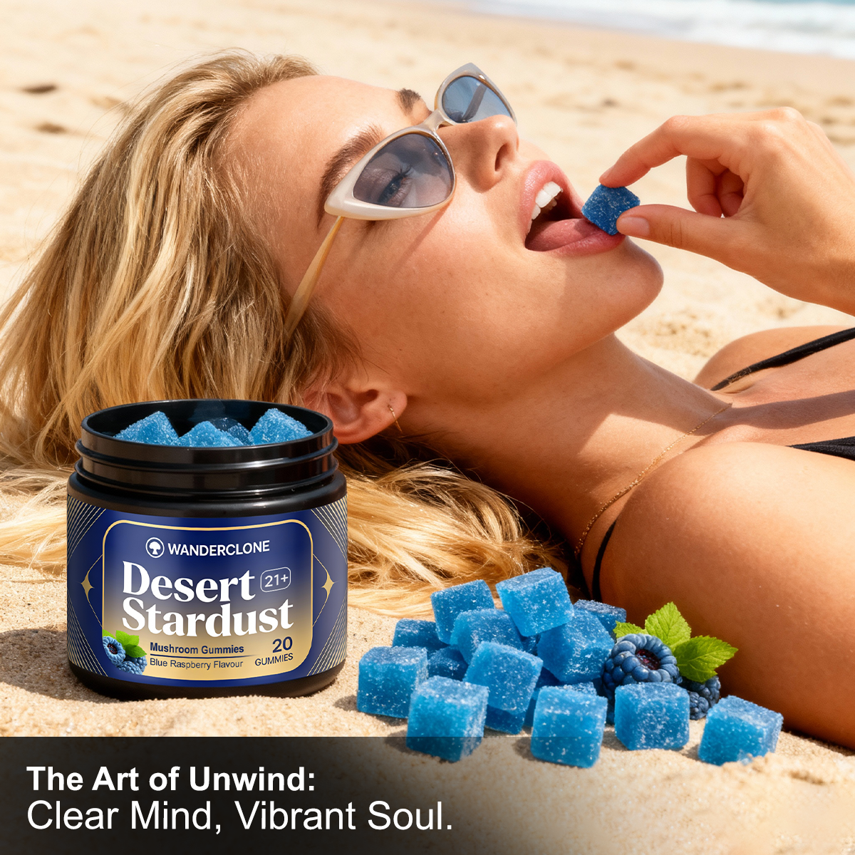 Wanderclone™ Desert Stardust Mushroom Gummies - Blue Raspberry