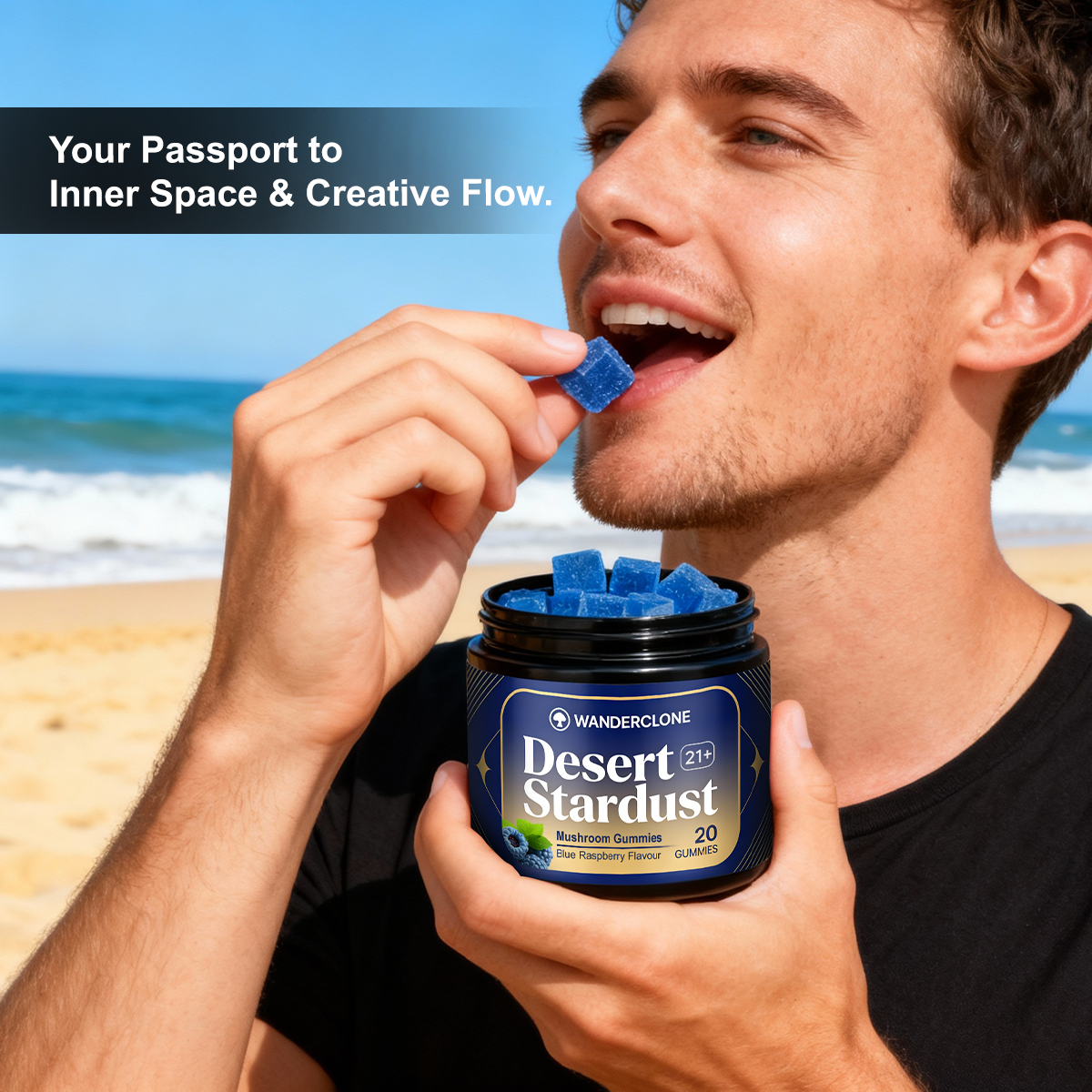 Wanderclone Desert Stardust Mushroom Gummies - Blue Raspberry